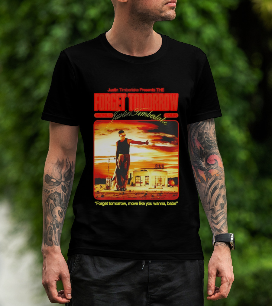 Forget Tomorrow World Tour Justin Timberlake Gas Station Scene T-Shirt