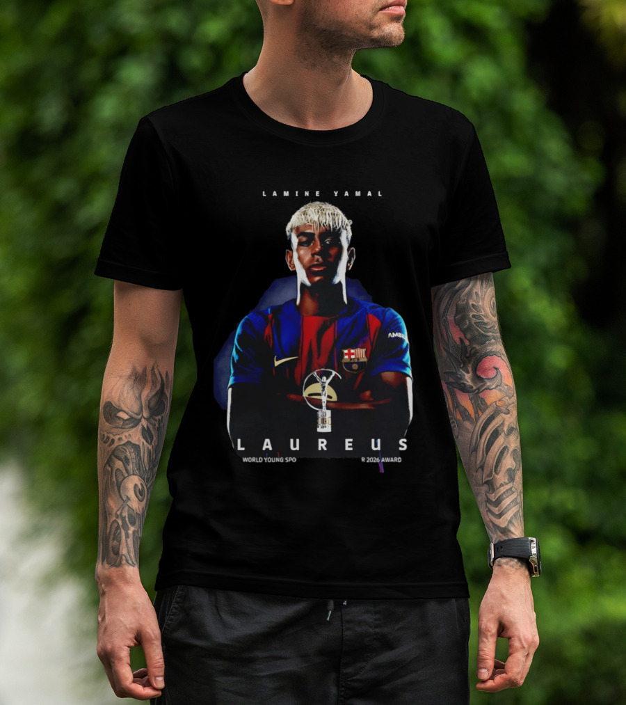 FC Barcelona Lamine Yamal Laureus World Young Sportsman 2026 Award T-Shirt