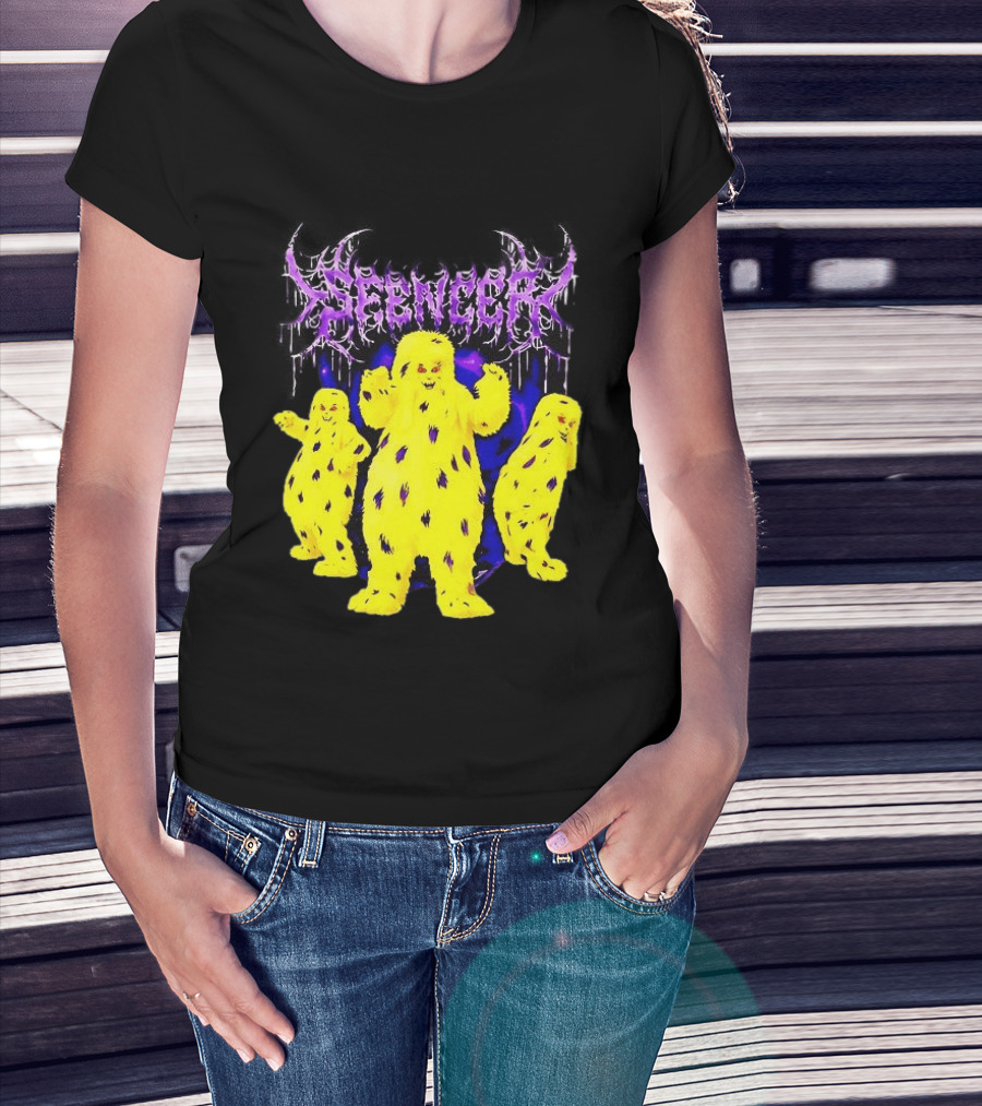 Spencer Death Metal Yeti Trio Purple Smoke Dripping T-Shirt