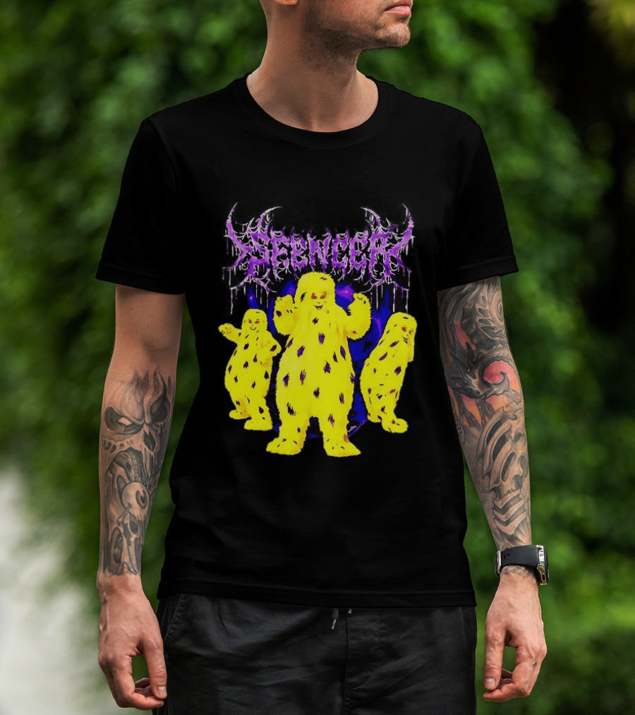 Spencer Death Metal Yeti Trio Purple Smoke Dripping T-Shirt