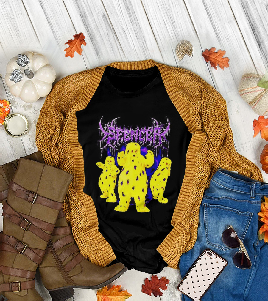 Spencer Death Metal Yeti Trio Purple Smoke Dripping T-Shirt