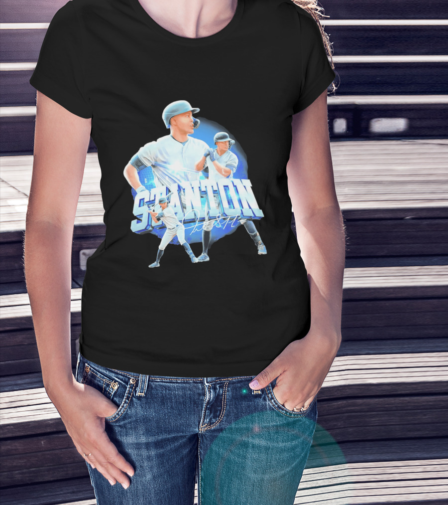 Giancarlo Stanton New York Yankees Baseball Collage T-Shirt