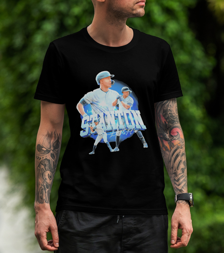 Giancarlo Stanton New York Yankees Baseball Collage T-Shirt