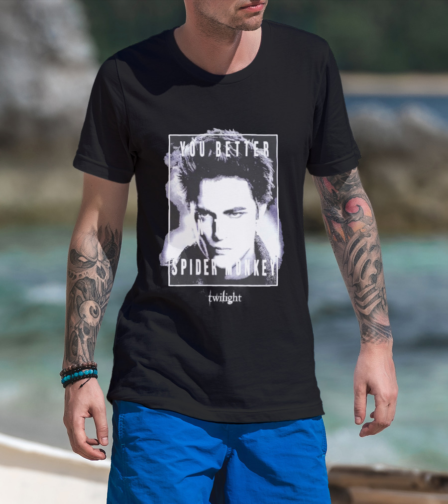 The Twilight Saga You Better Hold On Tight Spider Monkey Edward T-Shirt