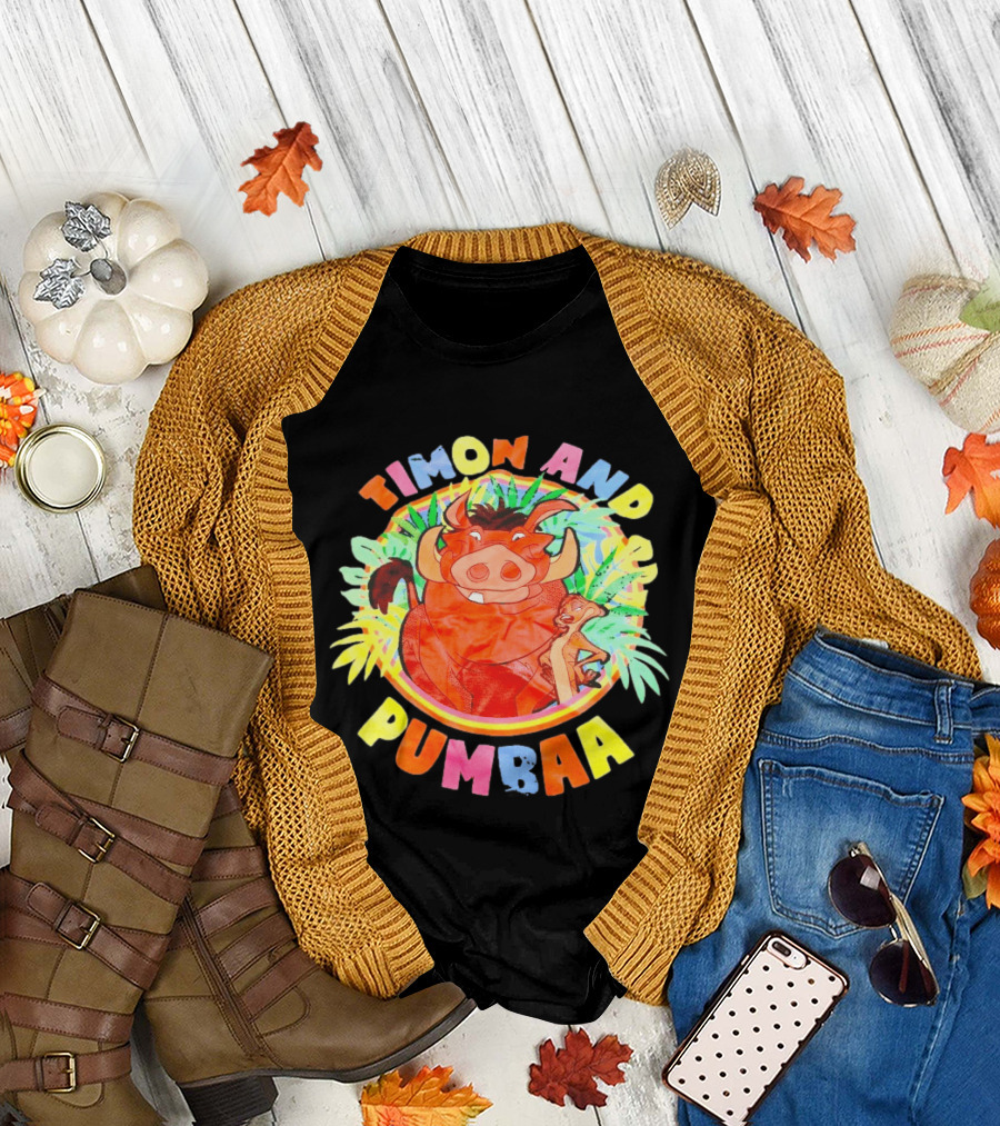 Timon And Pumbaa Colorful Jungle Adventure T-Shirt