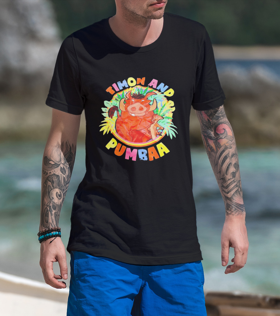 Timon And Pumbaa Colorful Jungle Adventure T-Shirt