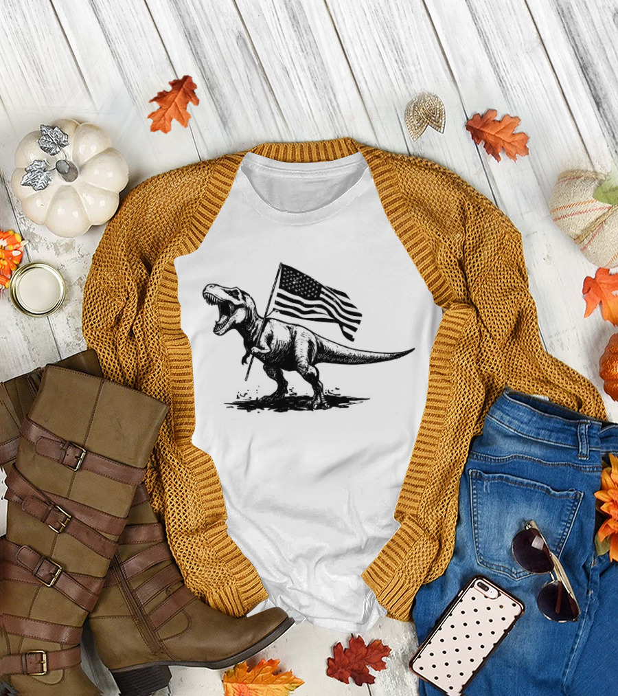 American Rex Holding USA Flag T-Shirt