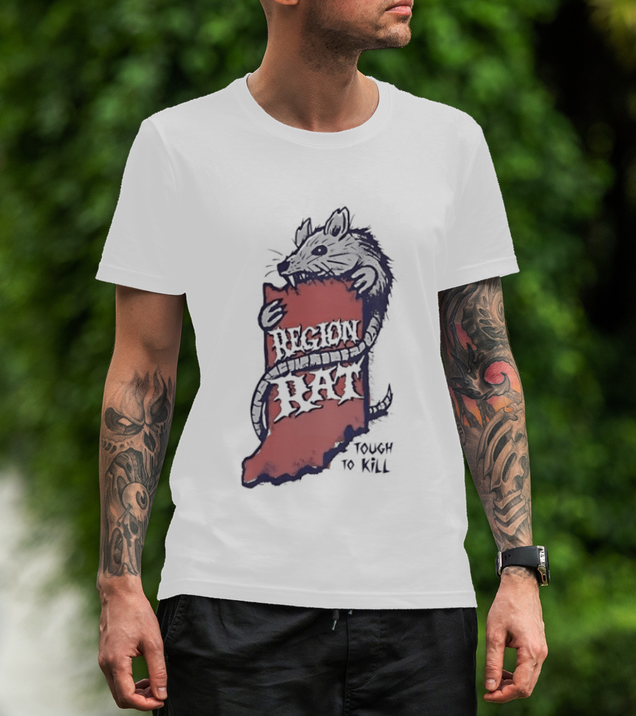 Region Rat Indiana State Map Tough To Kill T-Shirt