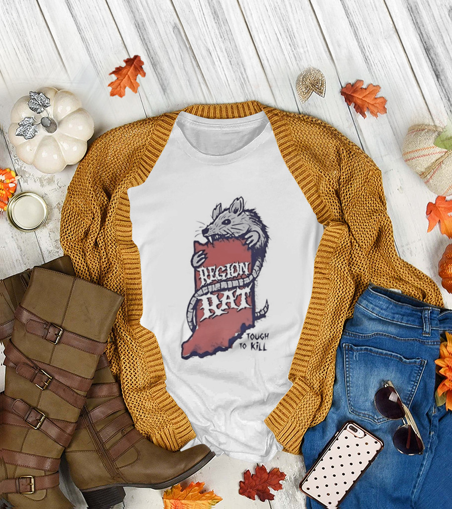 Region Rat Indiana State Map Tough To Kill T-Shirt