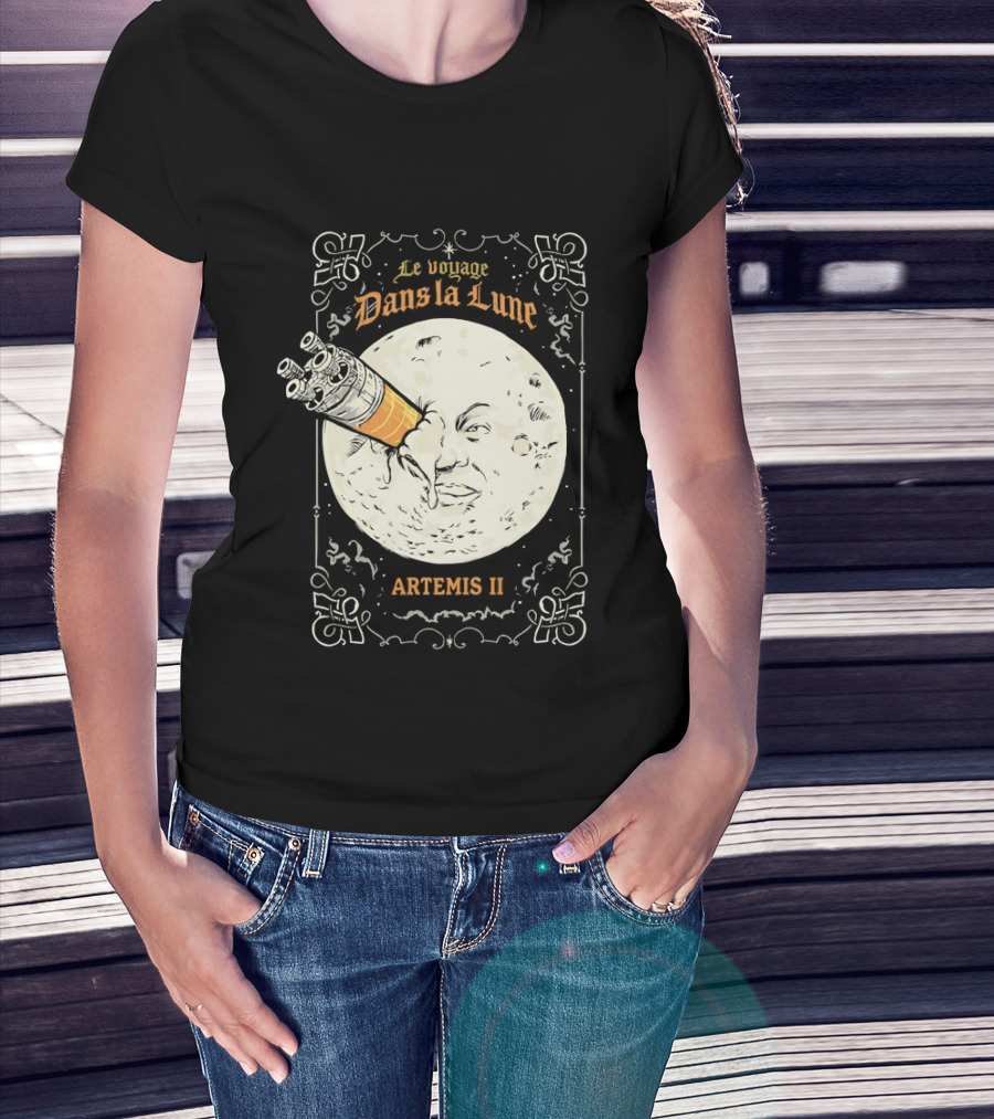 Le Voyage Dans La Lune Artemis II Moon Exploration T-Shirt