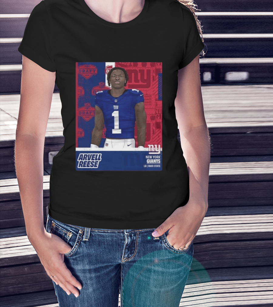 2026 Draft New York Giants Arvell Reese Round 1 Pick 5 LB Ohio State T-Shirt