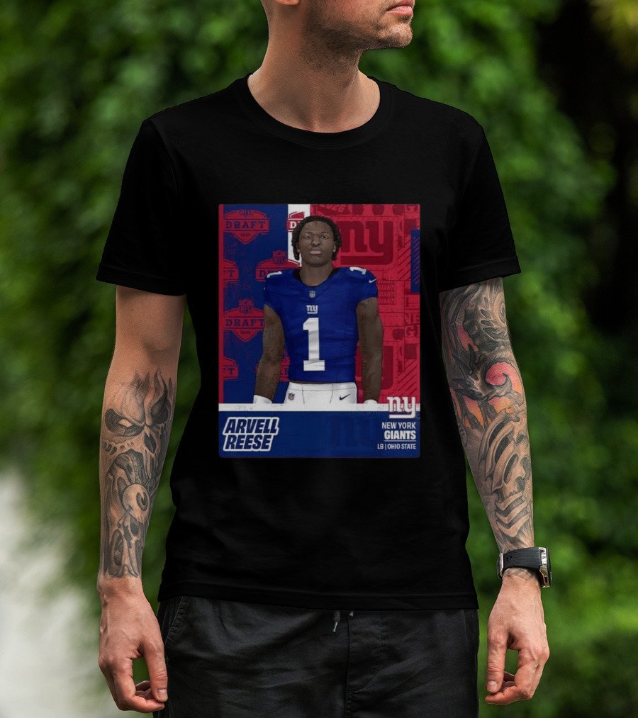 2026 Draft New York Giants Arvell Reese Round 1 Pick 5 LB Ohio State T-Shirt