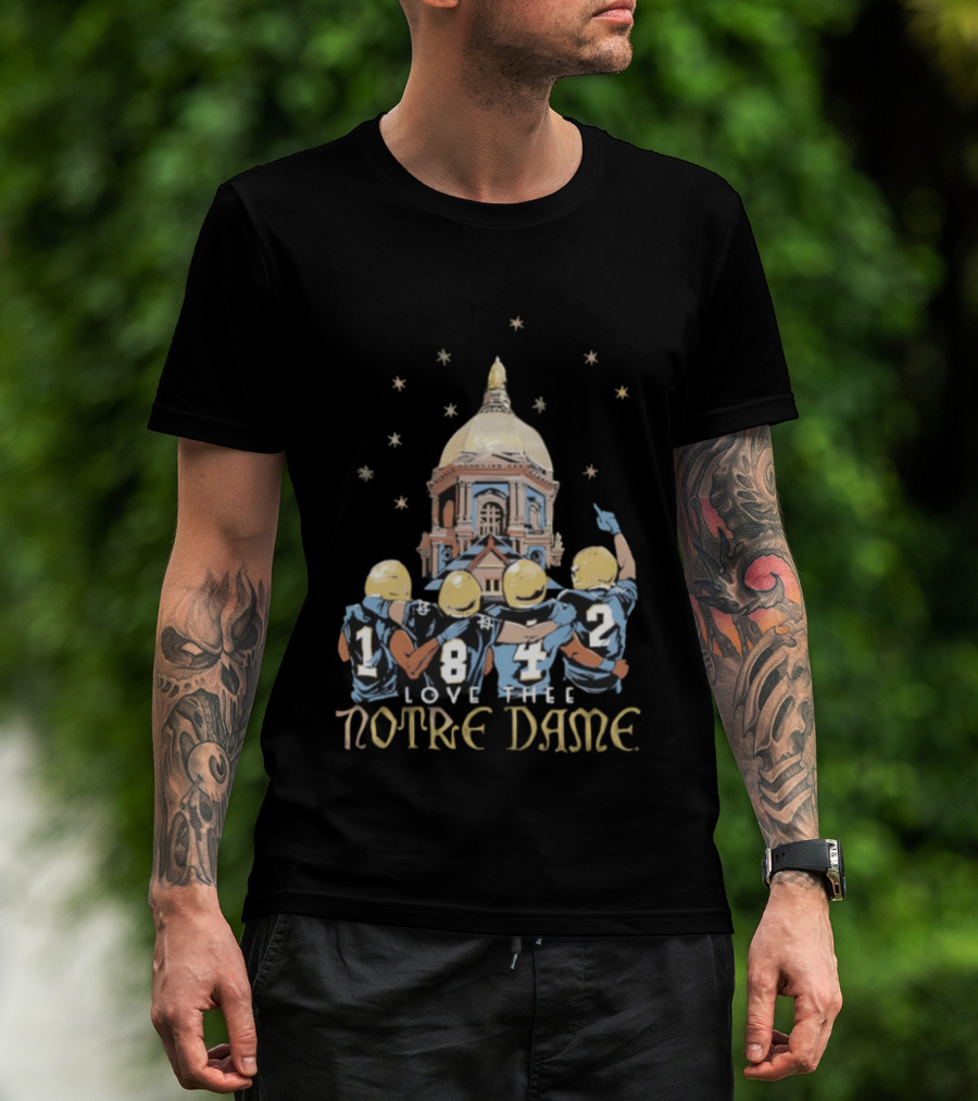 Notre Dame Fighting Irish Love Thee Notre Dame 2026 Football Team Dome Stars T-Shirt