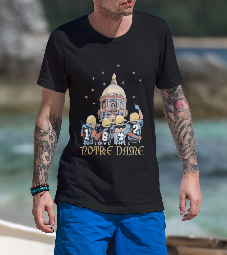 Notre Dame Fighting Irish Love Thee Notre Dame 2026 Football Team Dome Stars T-Shirt
