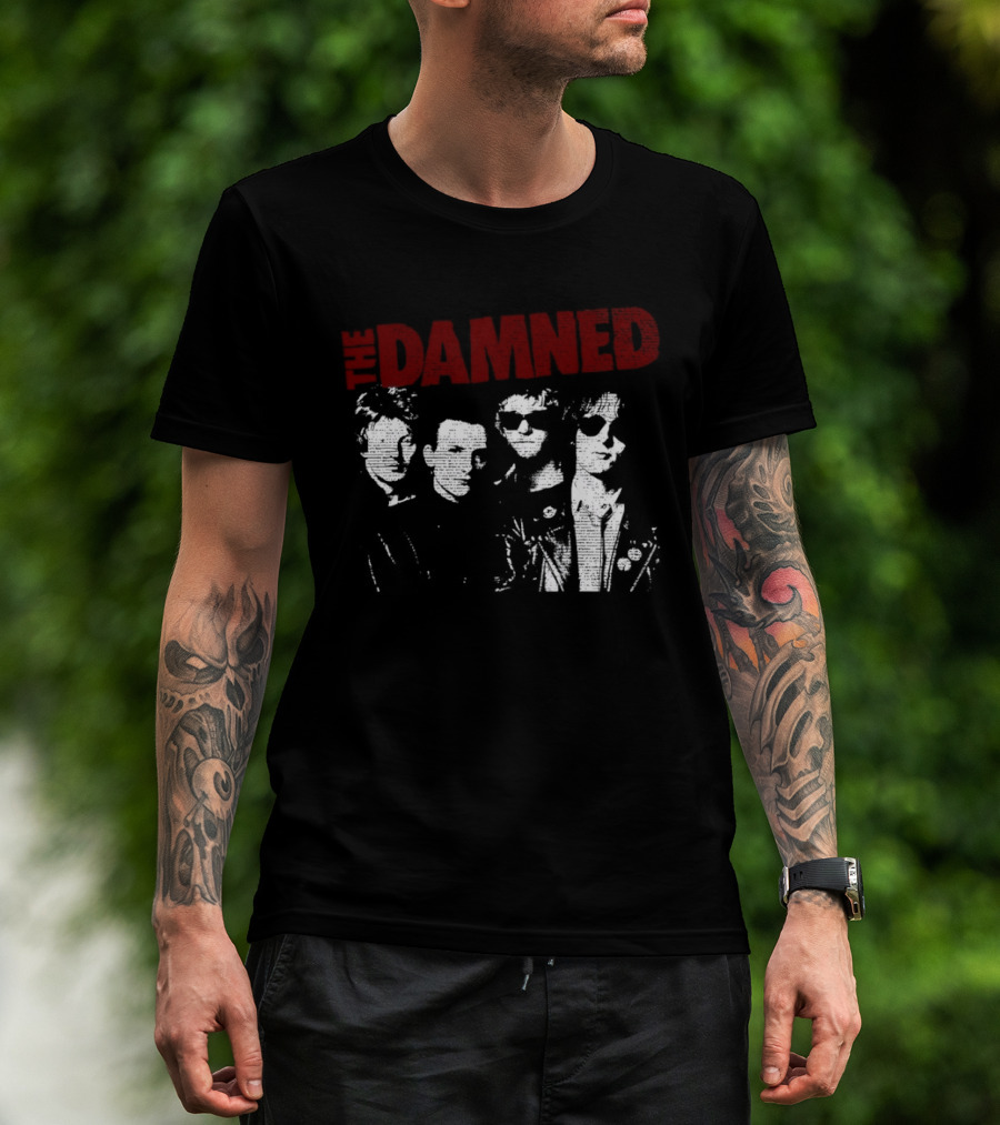 Dave Vanian Captain Sensible Brian James Rat Scabies The Damned Band Members T-Shirt