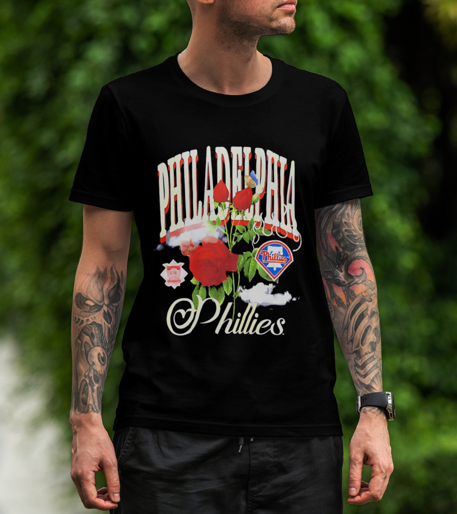 Philadelphia Phillies Roses And Clouds Vintage MLB Fan T-Shirt