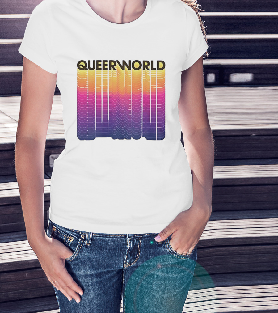 Eternity Queerworld Vibrant Gradient Lines T-Shirt