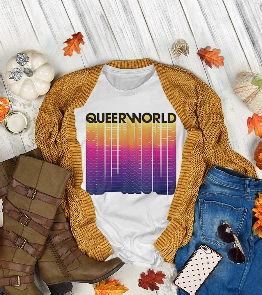 Eternity Queerworld Vibrant Gradient Lines T-Shirt