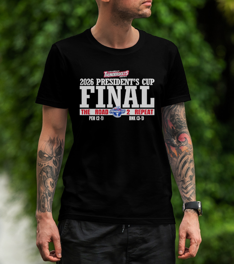 Evansville Thunderbolts 2026 President's Cup Final The Road 2 Repeat Final Pen Bmk T-Shirt