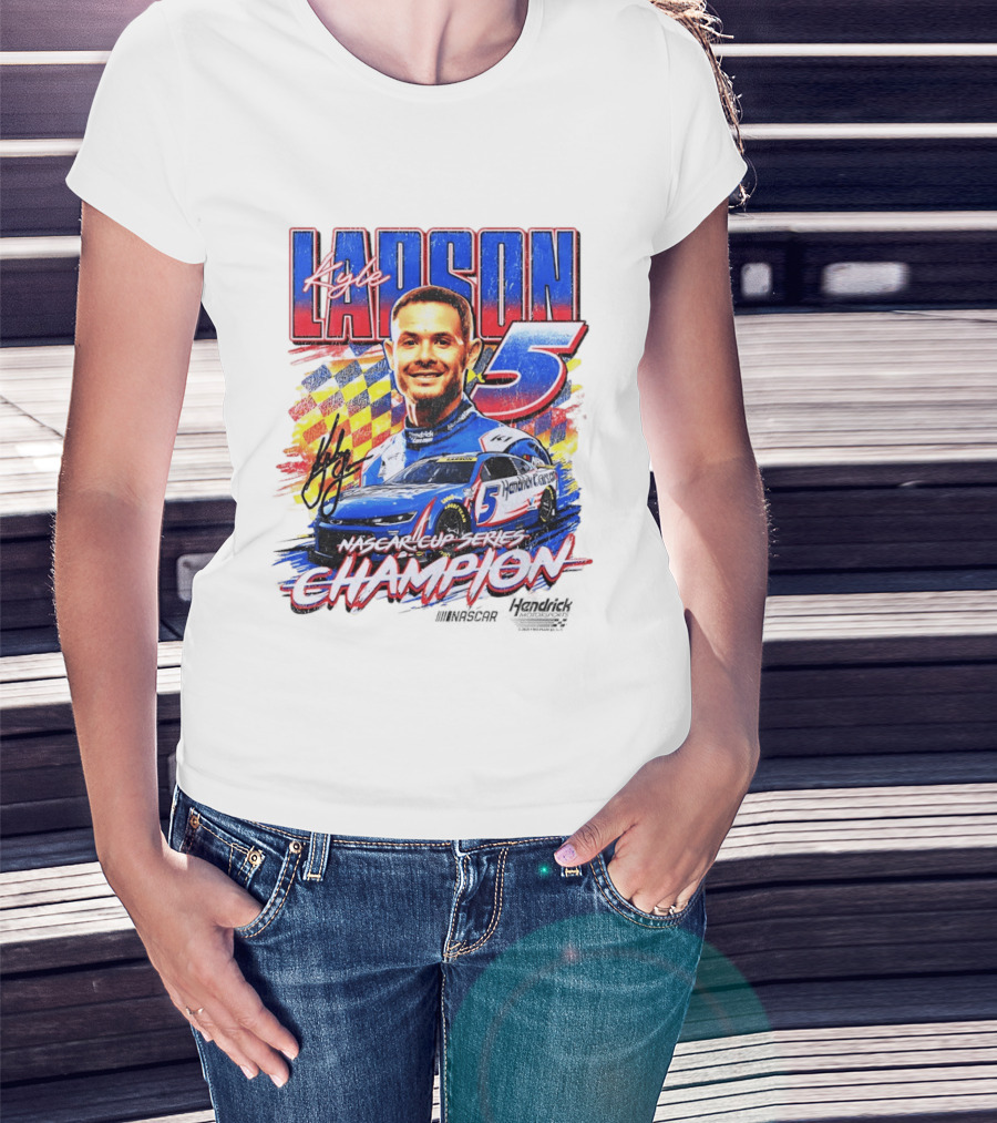 Kyle Larson NASCAR Cup Series Champion Number 5 Hendrick Motorsports Signature T-Shirt