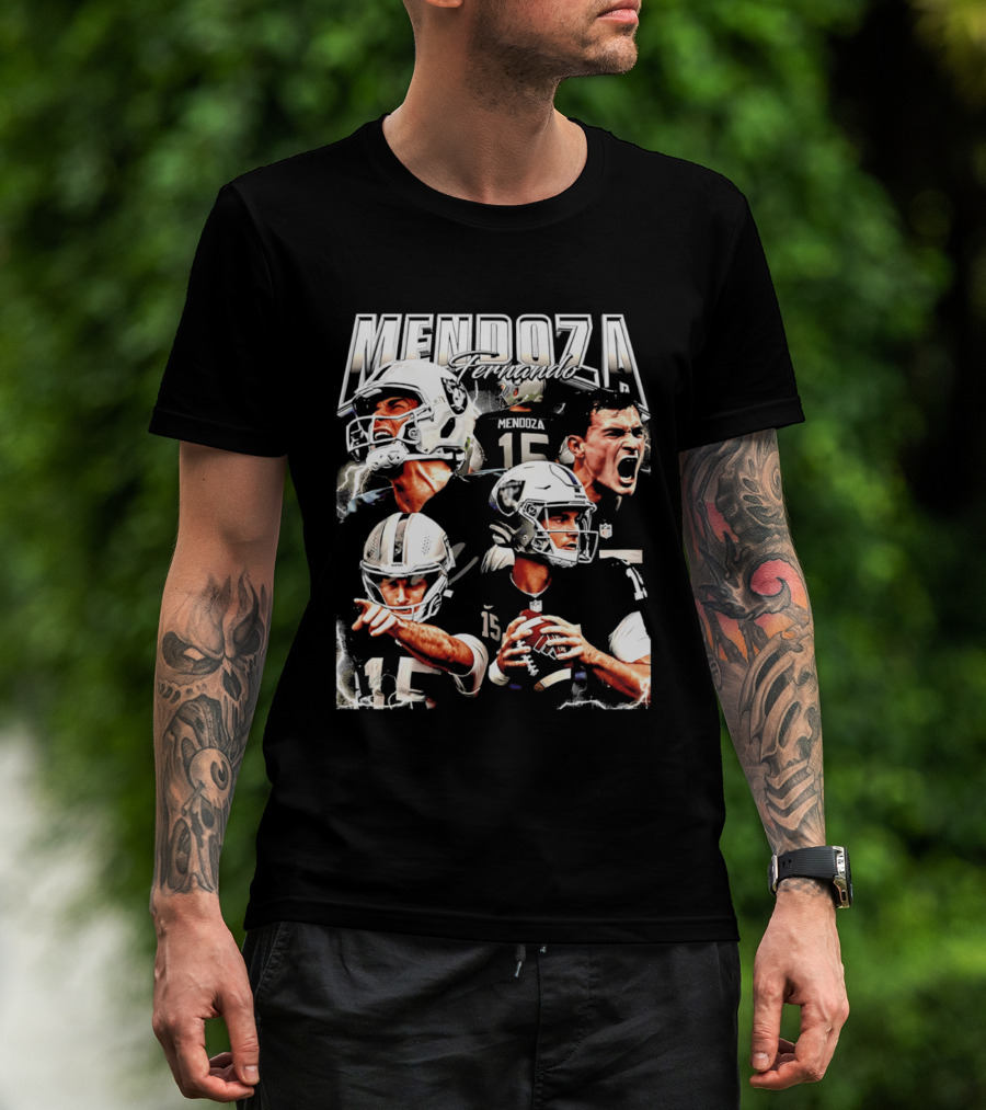Fernando Mendoza Raiders 15 Retro 90s Bootleg T-Shirt