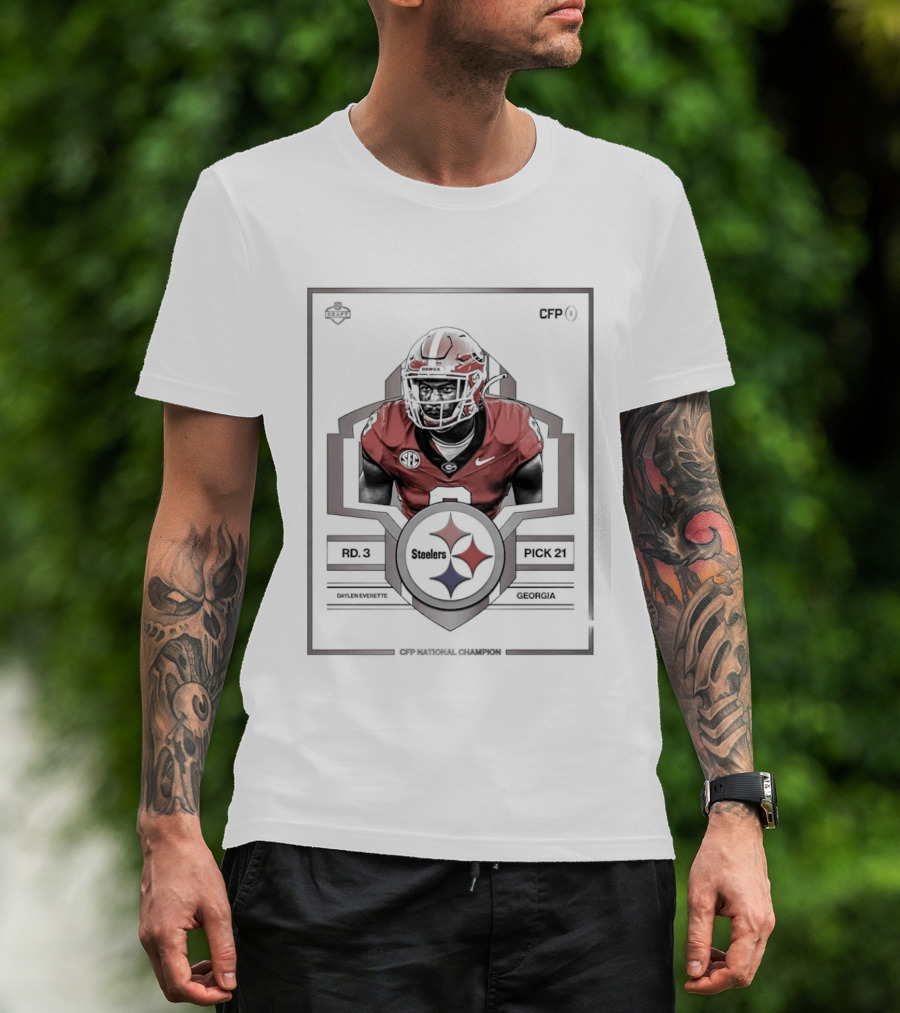 Pittsburgh Steelers Pick No. 8 Georgia Daylen Everette 2026 Draft T-Shirt