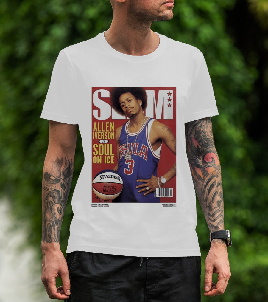 Allen Iverson Slam Cover Philadelphia 76ers Soul On Ice T-Shirt
