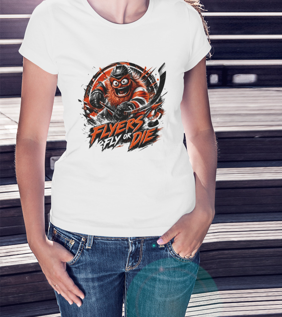 Flyers Hockey Gritty Flyers Fly Or Die NHL 2026 T-Shirt