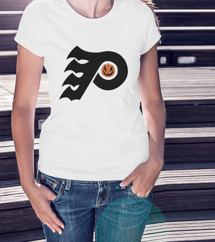 Philadelphia Flyers Pumpkin Face Halloween T-Shirt