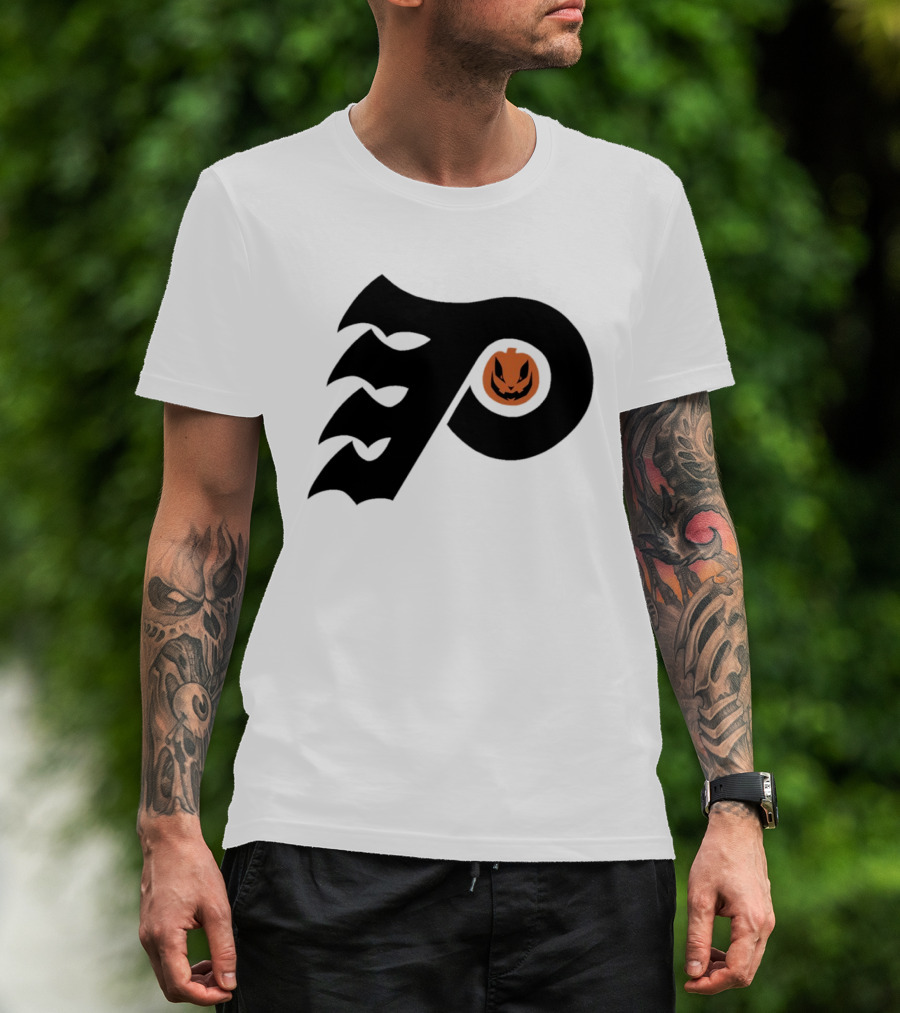 Philadelphia Flyers Pumpkin Face Halloween T-Shirt
