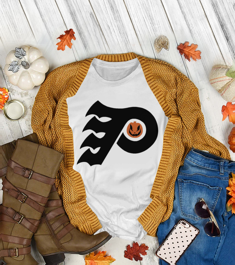 Philadelphia Flyers Pumpkin Face Halloween T-Shirt