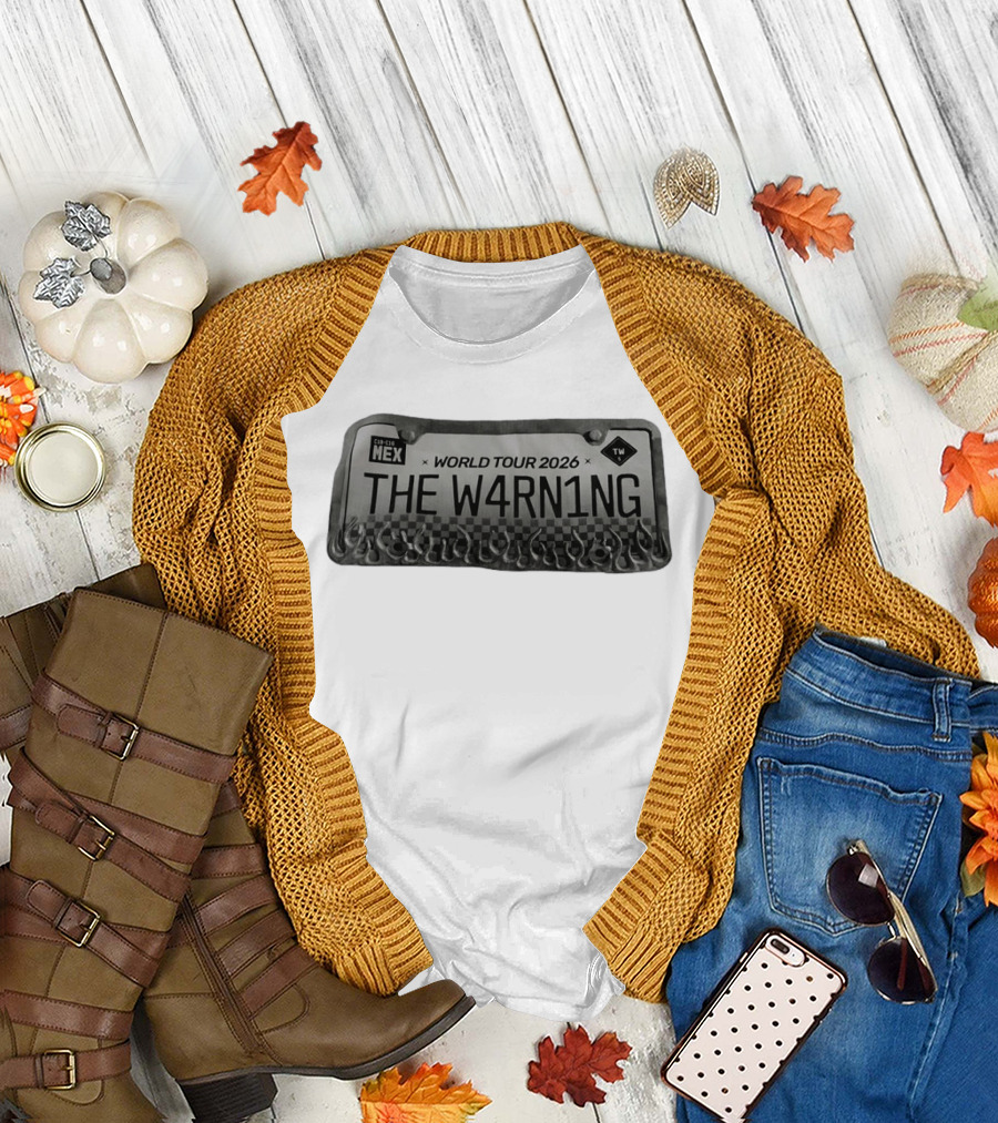 World Tour 2026 The W4RNING Mex License Plate T-Shirt