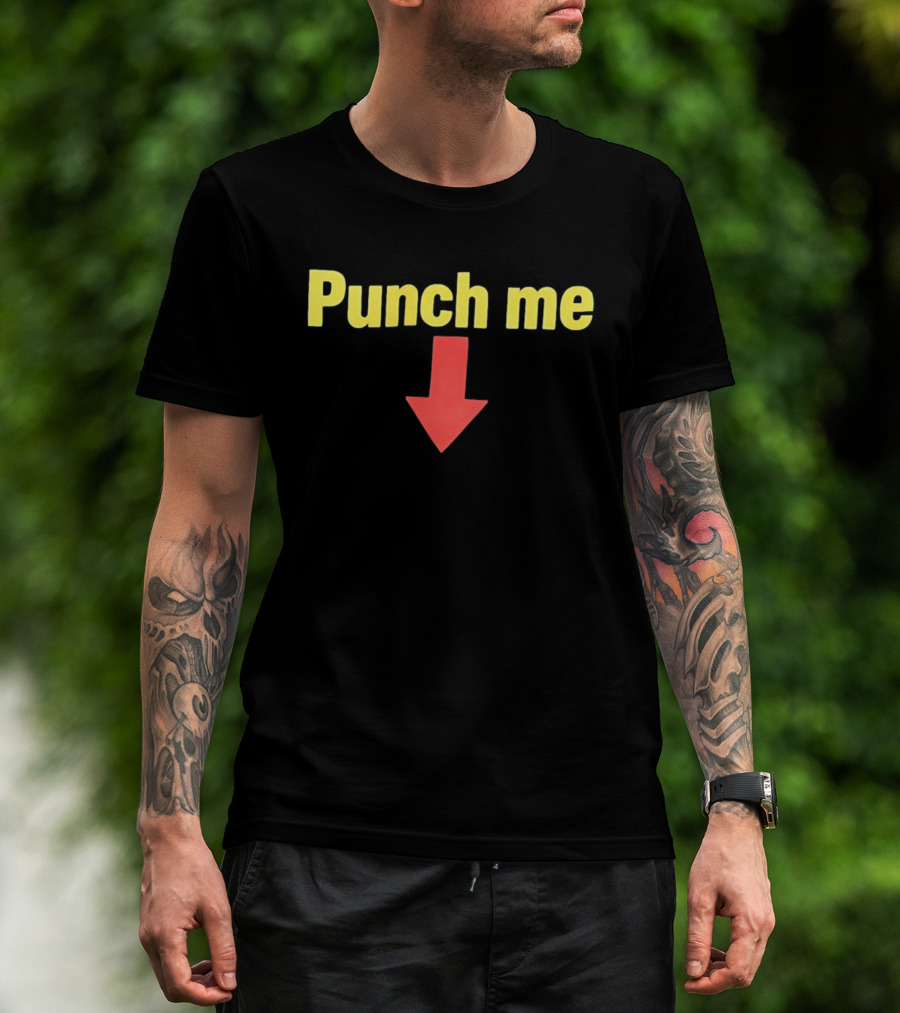 Punch Me Red Arrow Yellow T-Shirt
