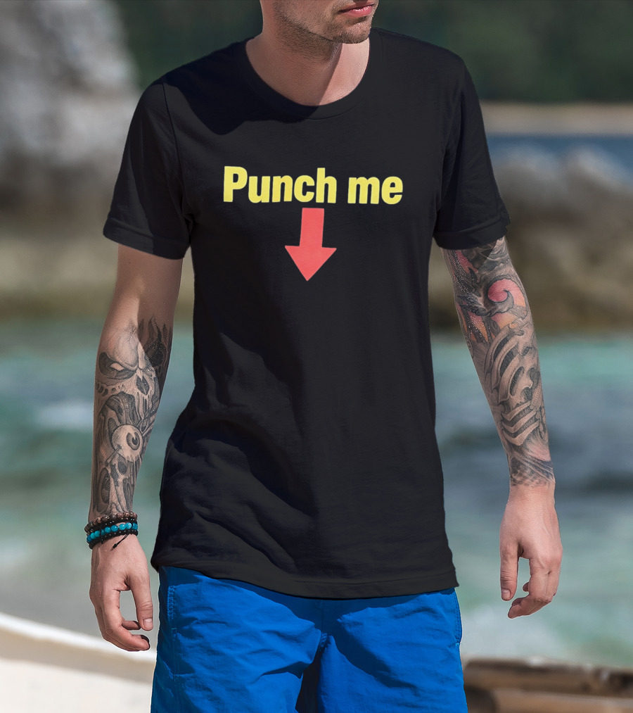 Punch Me Red Arrow Yellow T-Shirt