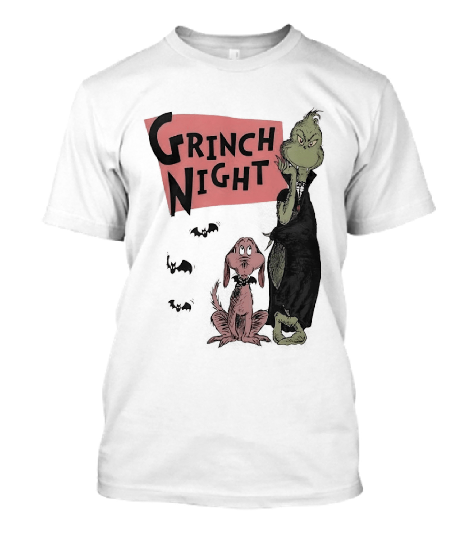 Grinch And Max Halloween Night Spooky Scene T-Shirt