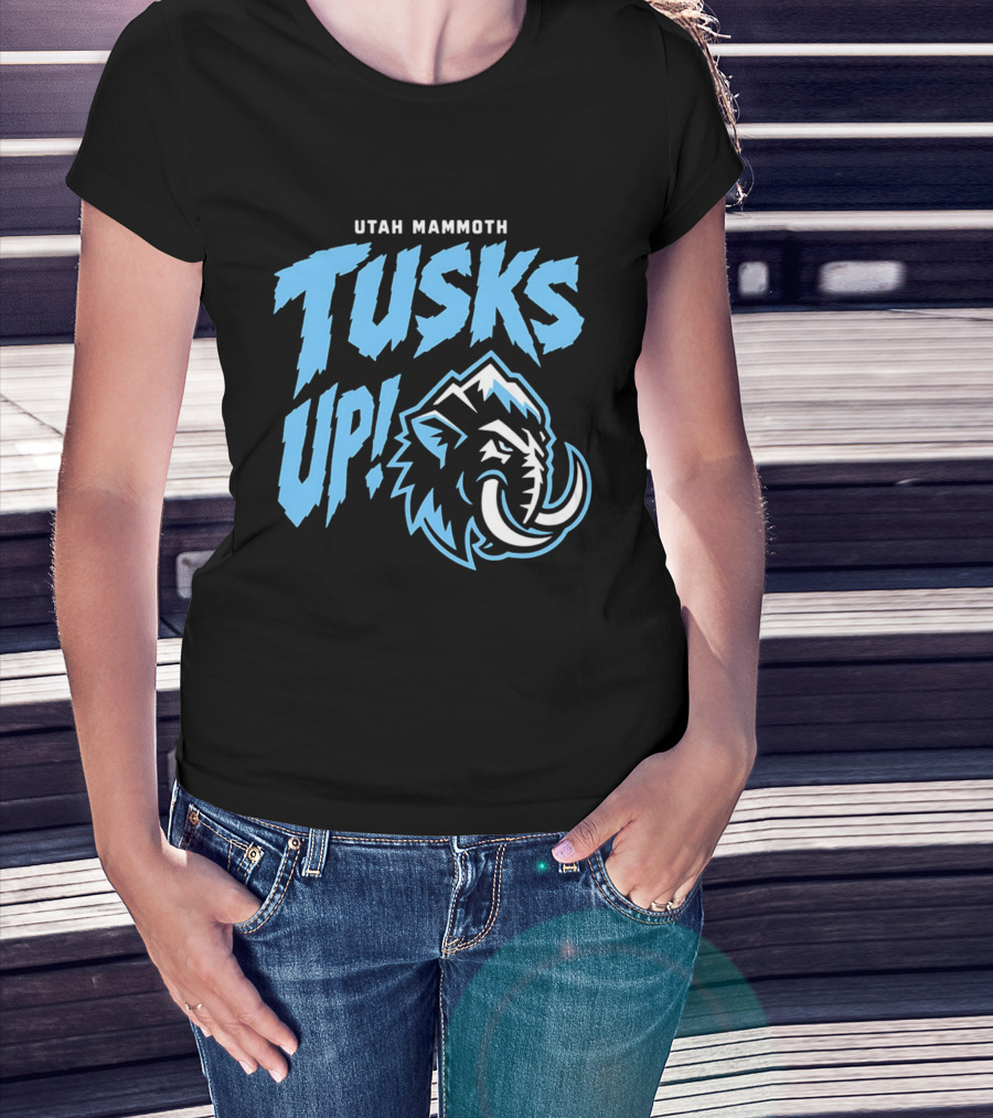 Utah Mammoth Tusks Up Fierce Mammoth Head T-Shirt