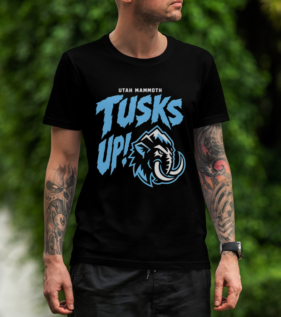 Utah Mammoth Tusks Up Fierce Mammoth Head T-Shirt