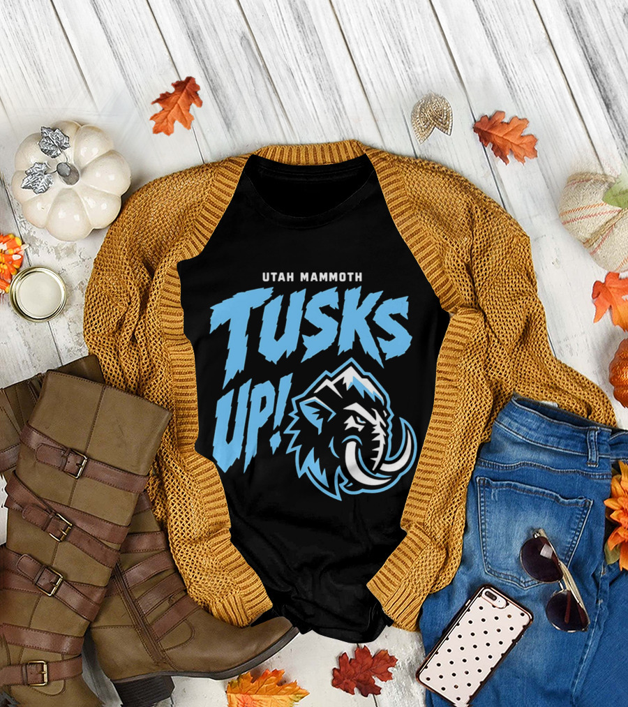 Utah Mammoth Tusks Up Fierce Mammoth Head T-Shirt