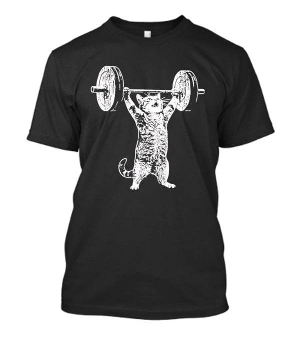 Weight Lifting Cat With Barbell T-Shirt