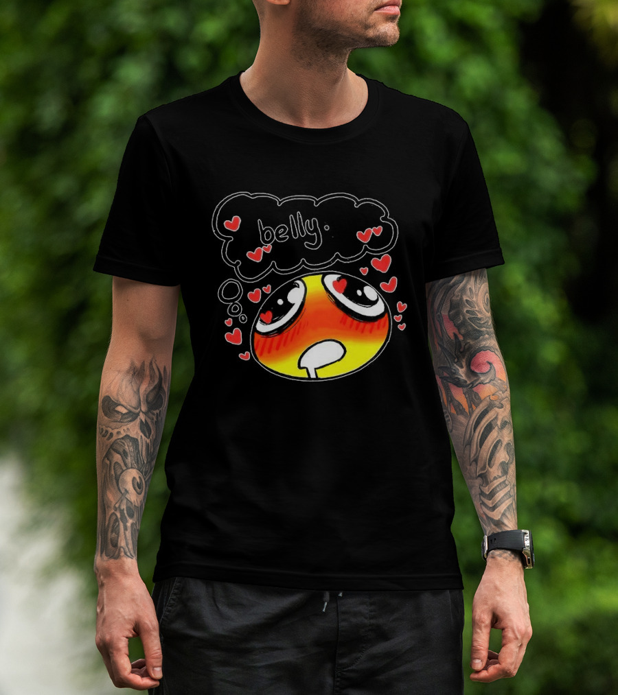 Belly Emoji Meme Cute Heart Love Doodle T-Shirt