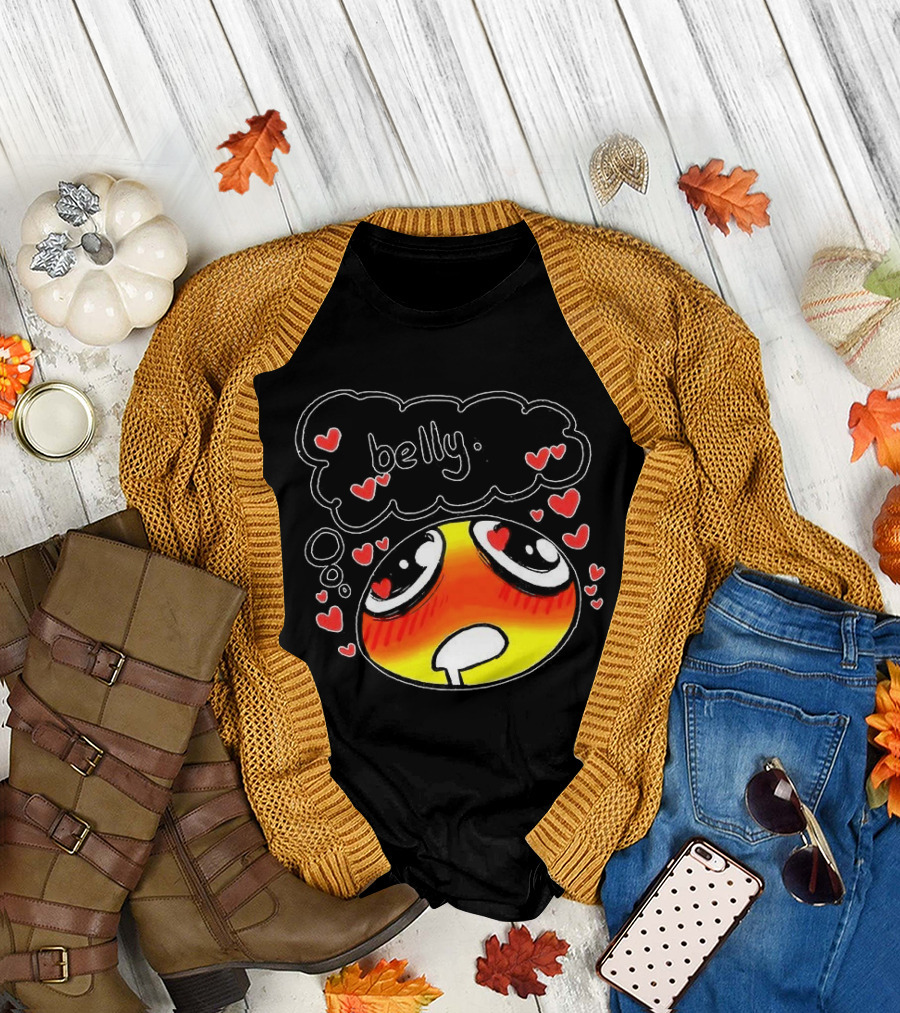 Belly Emoji Meme Cute Heart Love Doodle T-Shirt