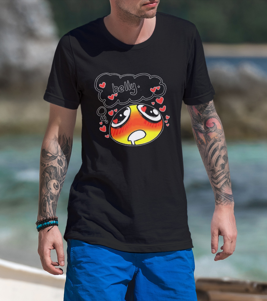 Belly Emoji Meme Cute Heart Love Doodle T-Shirt