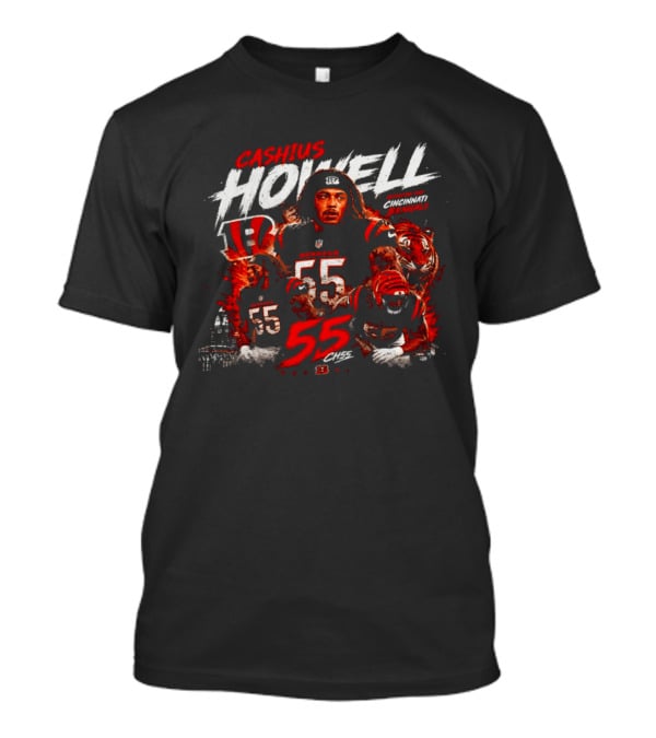Cashius Howell Cincinnati Bengals 55 Tigers Football T-Shirt
