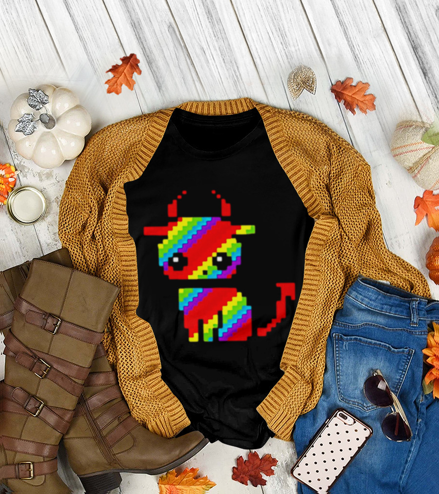 Nyan Cat Heavy Metal Devil Pixel Rainbow Devil Cat T-Shirt
