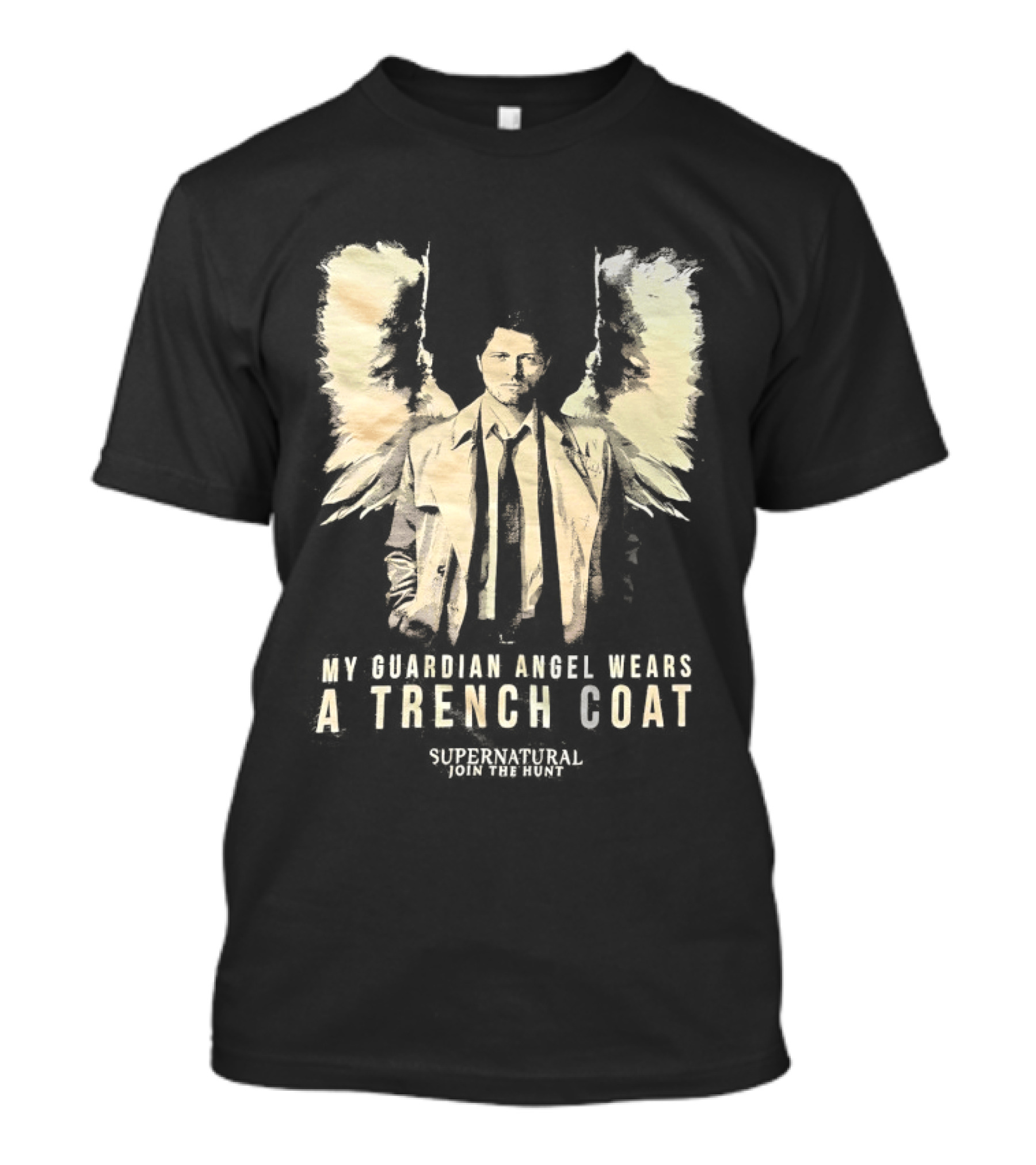 Castiel Guardian Angel Wears Trench Coat Supernatural Join The Hunt T-Shirt