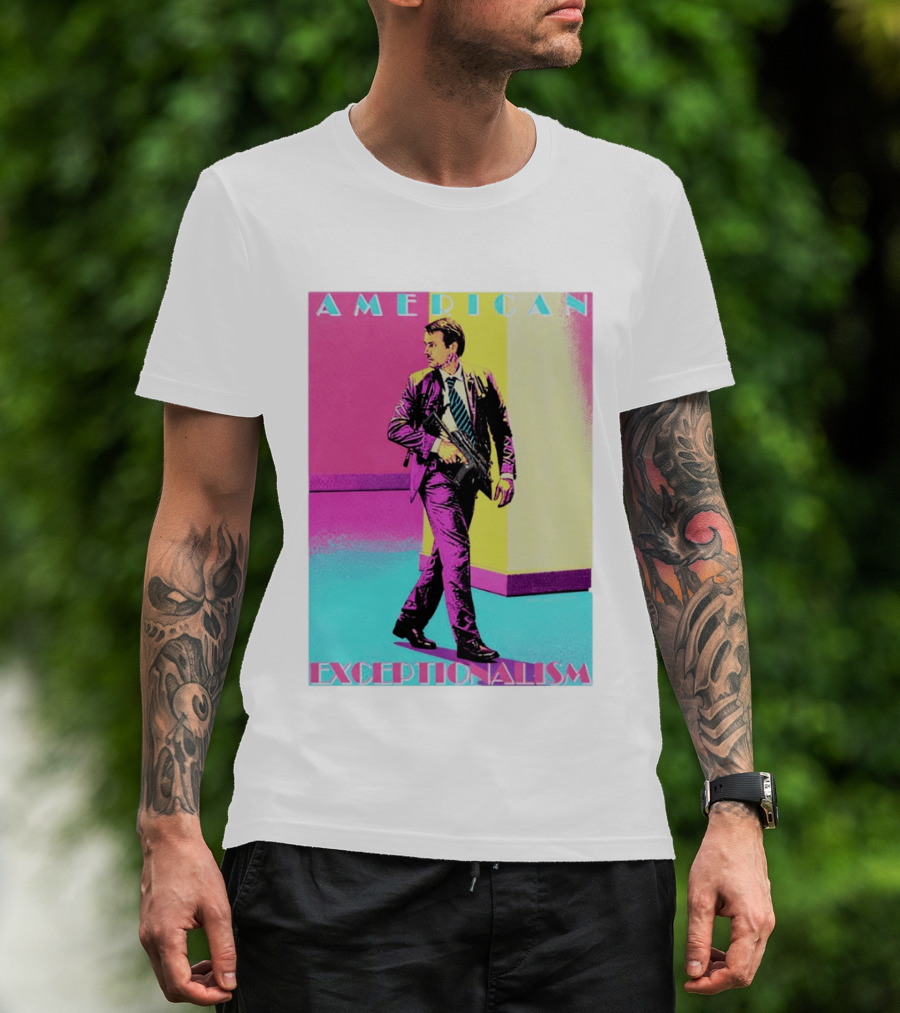 American Exceptionalism Retro Pop Art Style Man With Gun T-Shirt