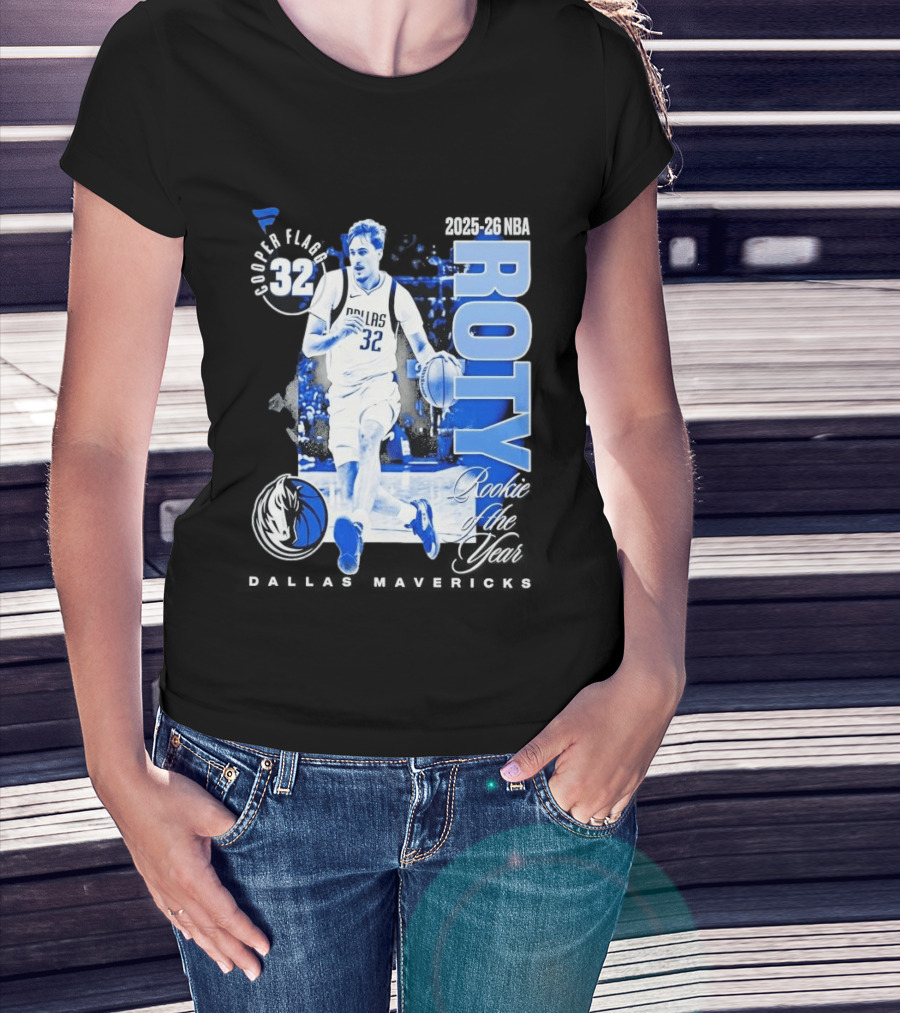 Cooper Flagg Dallas Mavericks 2025 26 NBA ROTY Rookie Of The Year 32 T-Shirt