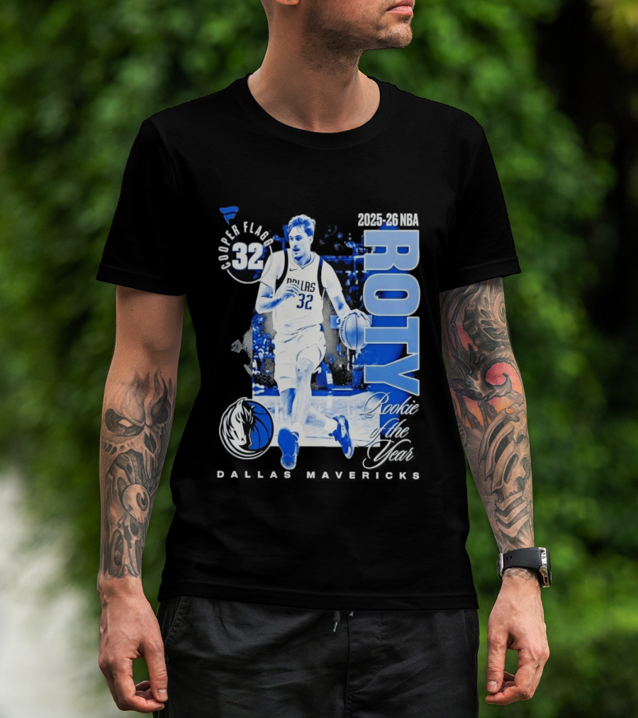 Cooper Flagg Dallas Mavericks 2025 26 NBA ROTY Rookie Of The Year 32 T-Shirt