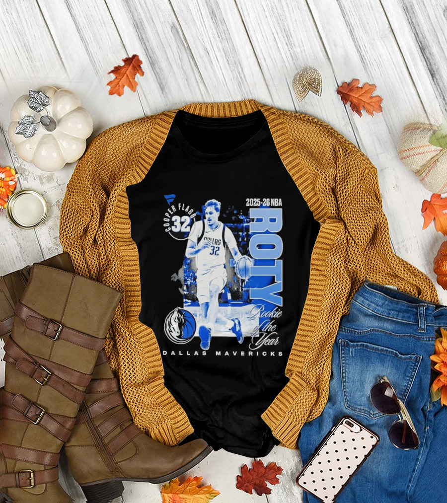 Cooper Flagg Dallas Mavericks 2025 26 NBA ROTY Rookie of The Year 32 T-Shirt