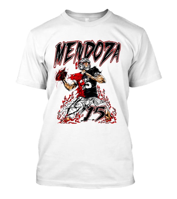Fernando Mendoza Raiders 15 Hand Drawn Football Athlete T-Shirt